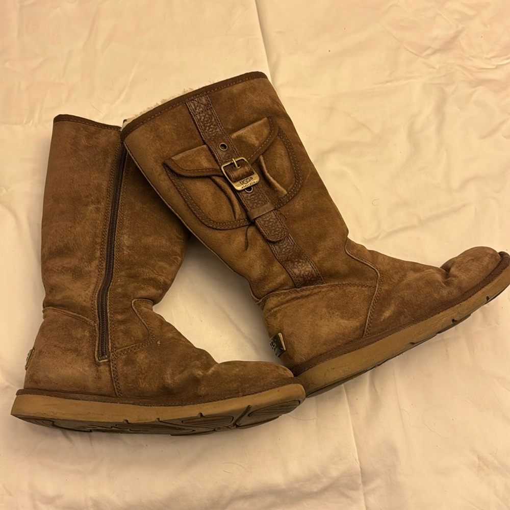 UGG Tall Buckle Cargo Pocket Sheepskin Boots